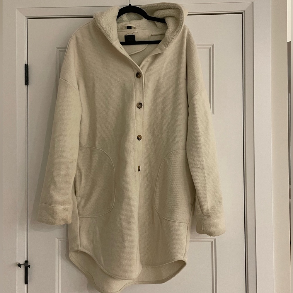 Cream Sherpa Lined Coat